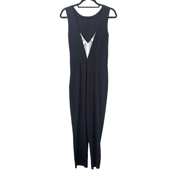 RED SAKS FIFTH‎ AVENUE Lace Detailed Pleated Jumpsuit Black Small - Picture 2 of 6